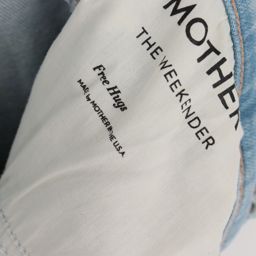 MOTHER The Weekender Flare Jeans Free Hugs Light Wash Distressed Denim Size 25 - Picture 5 of 10